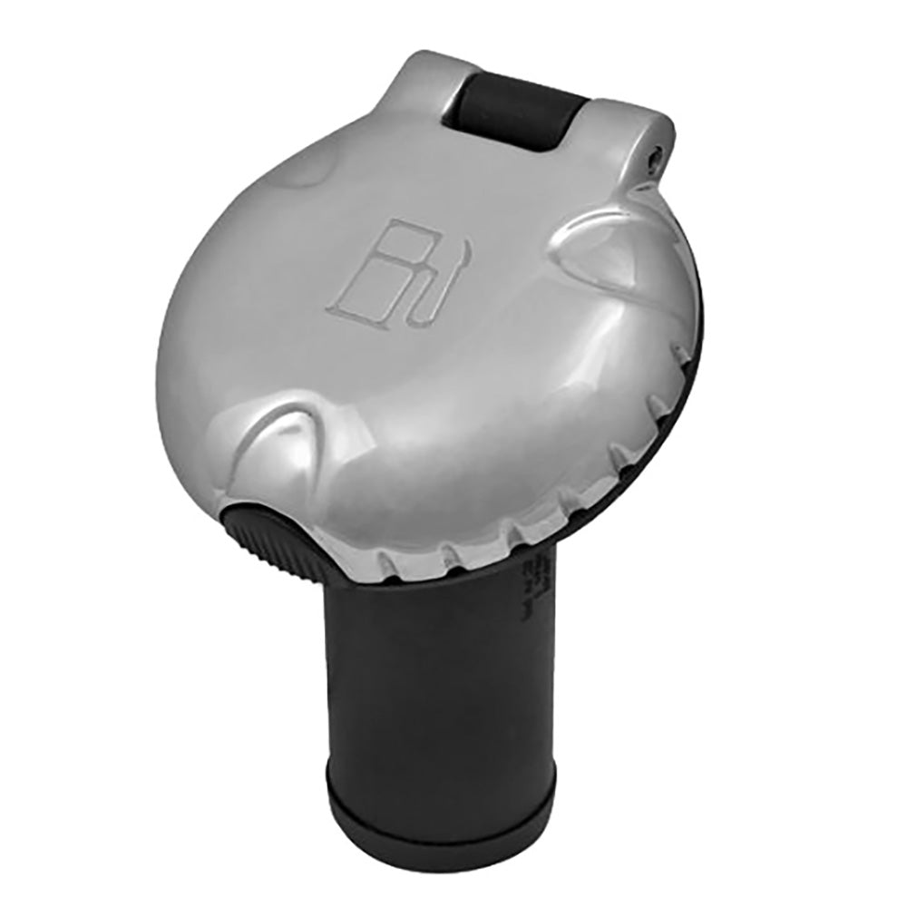 Attwood Deck Fill f/Carbon Canister System - Angled Body  Scalloped Chrome Cap - Deckhand Marine Supply