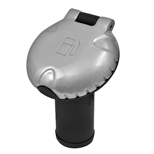 Attwood Deck Fill f/Carbon Canister System - Angled Body  Scalloped Chrome Cap - Deckhand Marine Supply