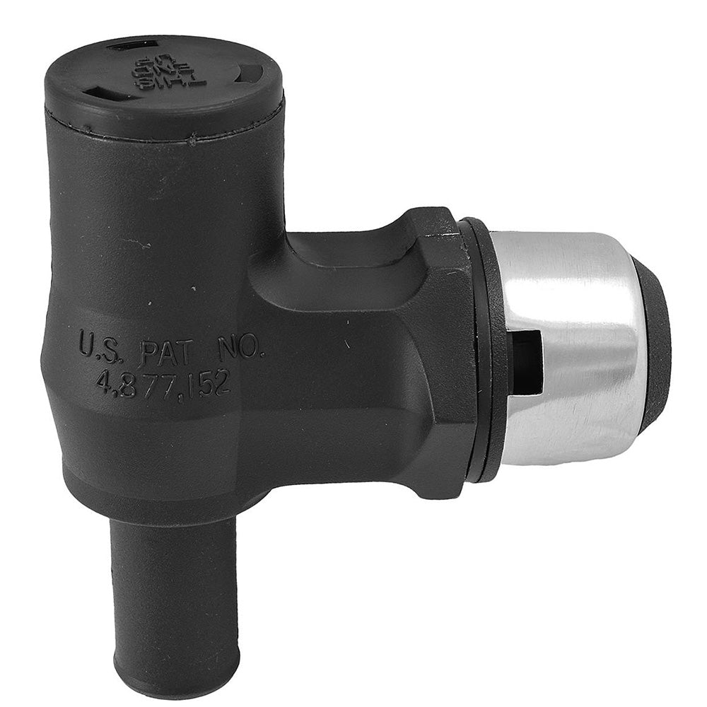 Attwood 90 P-Trap Fuel Tank Vent - Black w/Stainless Steel Trim Cover - Deckhand Marine Supply