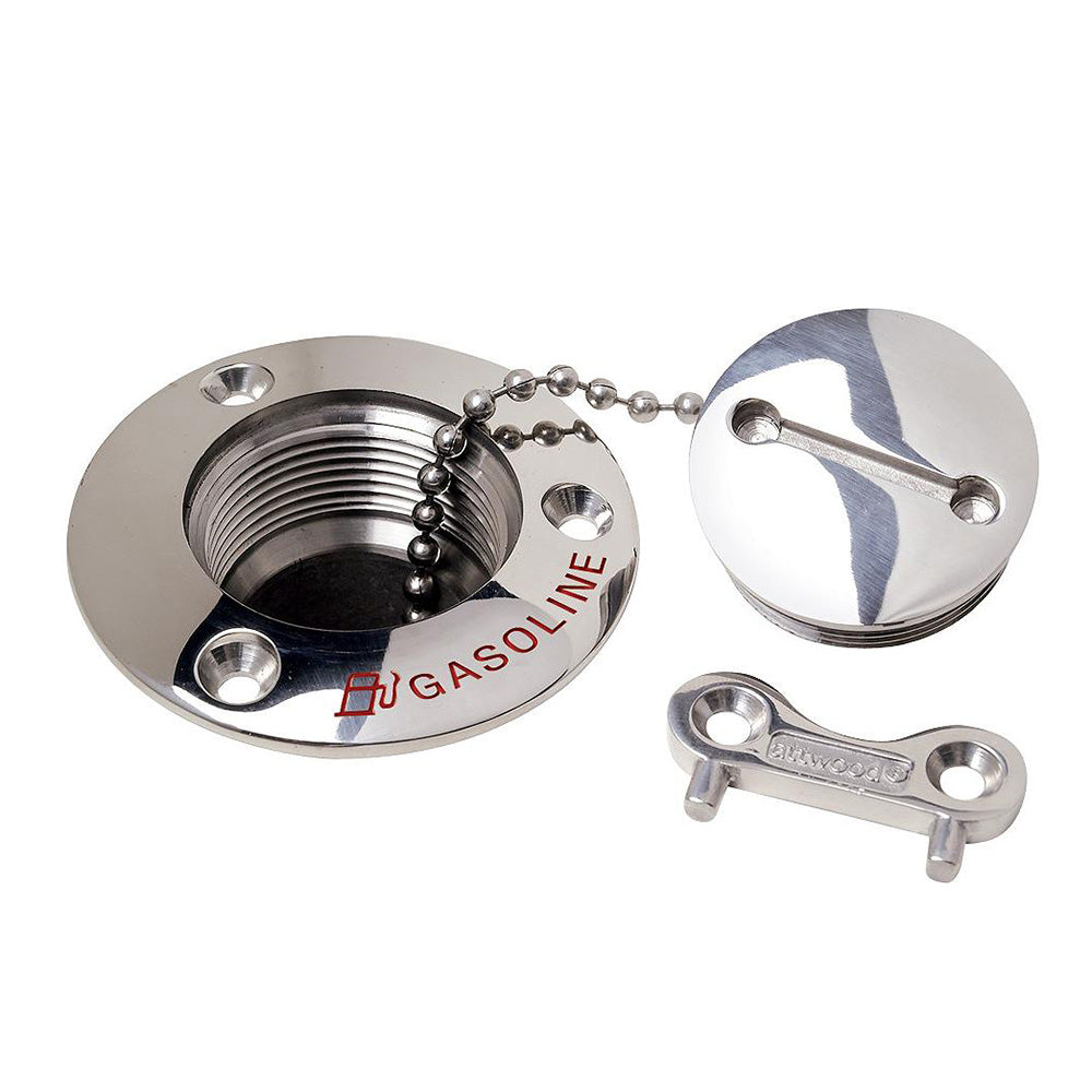 Attwood Gasoline Deck Fill - 1-1/2" Stainless Steel Alloy - Deckhand Marine Supply