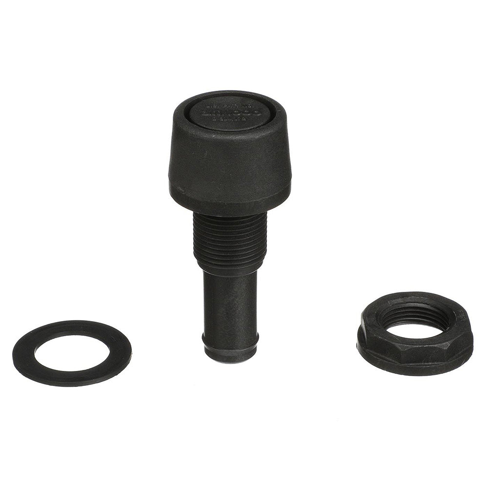 Attwood Straight Fuel Vent - Black Polypropylene - Deckhand Marine Supply