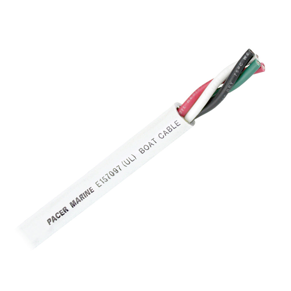 Pacer Round 4 Conductor Cable - 100 - 10/4 AWG - Black, Green, Red  White - Deckhand Marine Supply