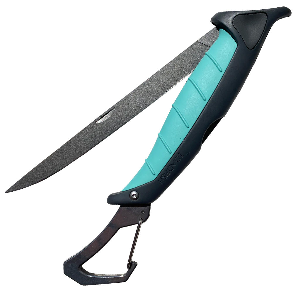 Toadfish Stowaway Folding Fillet Knife w/Built-In Carabiner - 7" - Deckhand Marine Supply