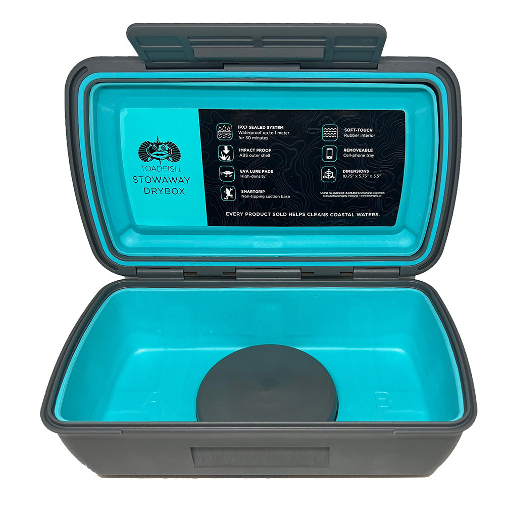Toadfish Stowaway Dry Box w/Smart Grip  Cell Phone Tray Insert - Deckhand Marine Supply