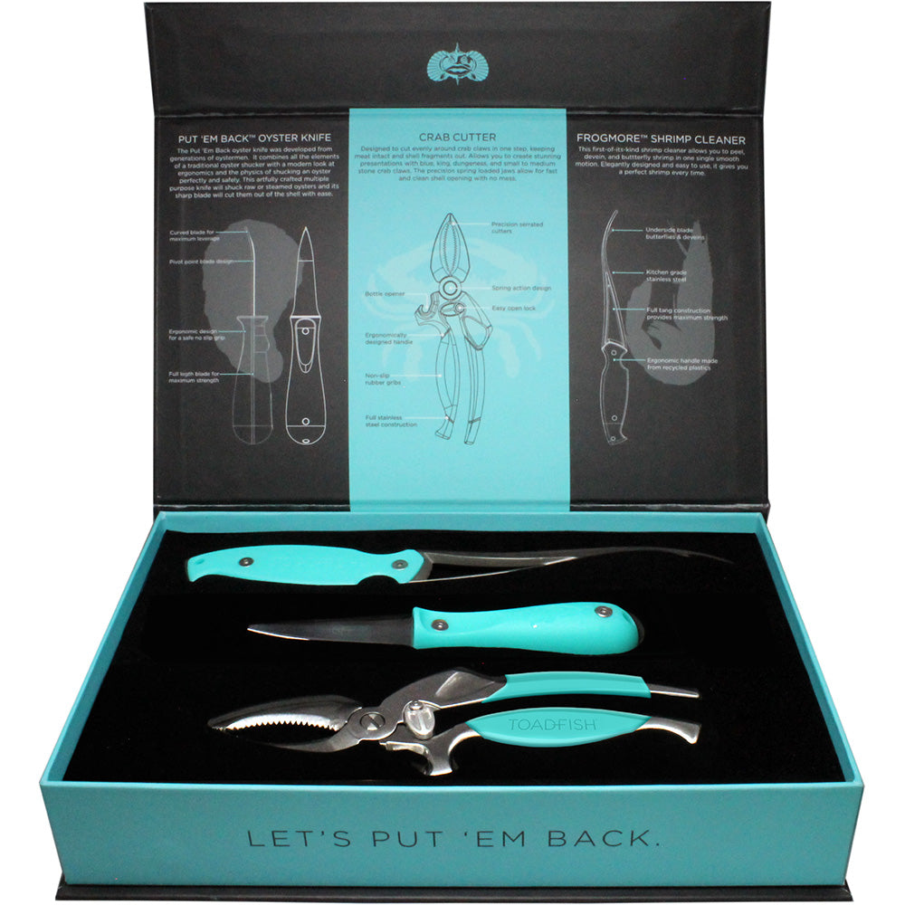 Toadfish Coastal Kitchen Collection - Oyster Knife, Shrimp Cleaner  Crab Cutter - Deckhand Marine Supply