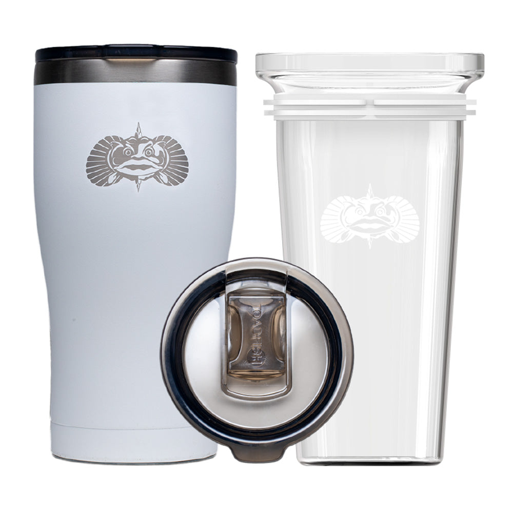 Toadfish Non-Tipping 20oz Tumbler - White - Deckhand Marine Supply