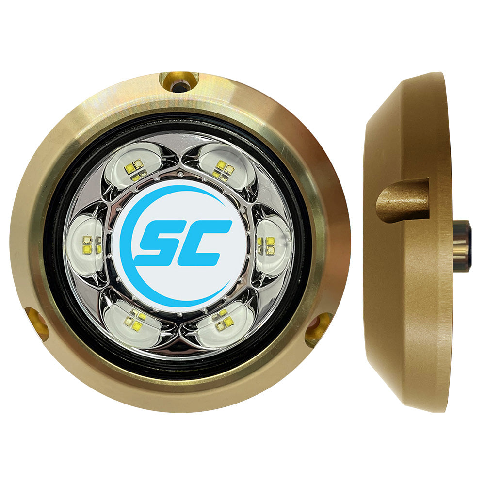 Shadow-Caster SC3 Series Blue/White Bronze Surface Mount Underwater Light - Deckhand Marine Supply