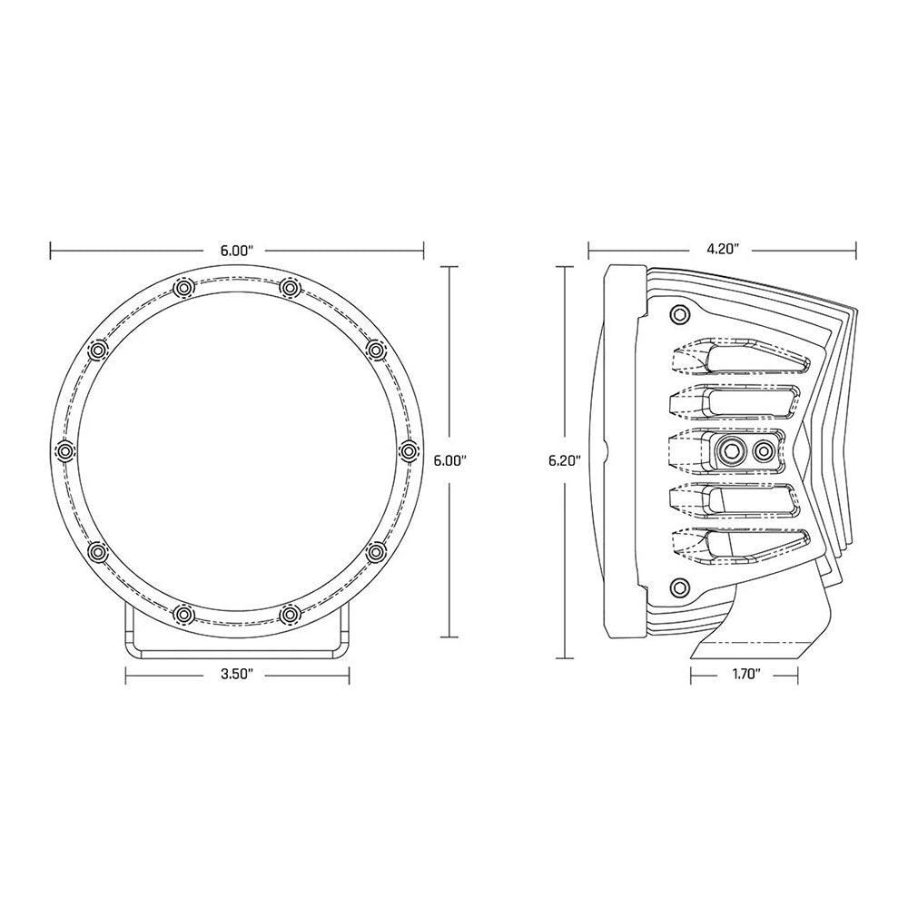 RIGID Industries 360 Series 6" Spot w/Amber Pro Lens - Pair - Deckhand Marine Supply