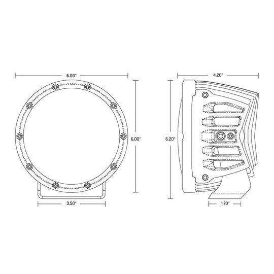 RIGID Industries 360 Series 6" Spot w/Amber Pro Lens - Pair - Deckhand Marine Supply
