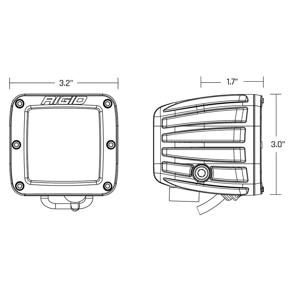 RIGID Industries D-Series Spot w/Amber Pro Lens - Pair - Deckhand Marine Supply