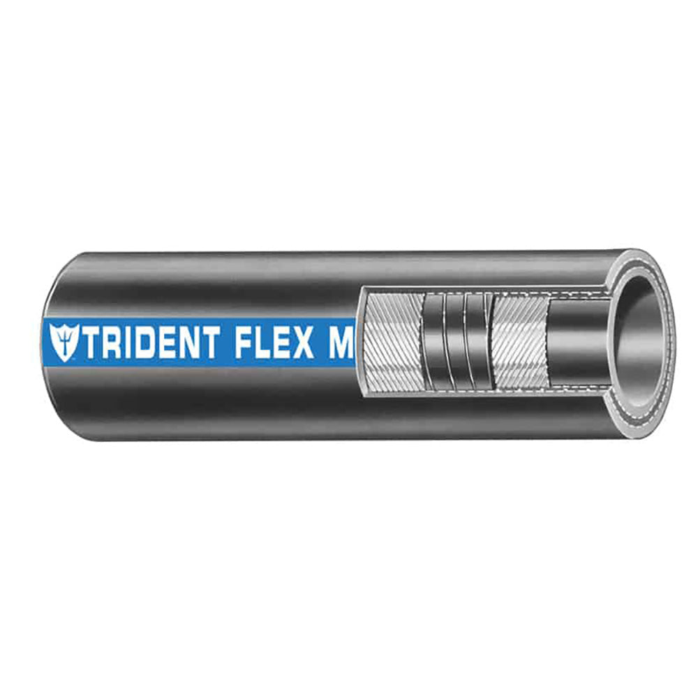 Trident Marine 1-1/4" x 50 Coil Flex Marine Wet Exhaust  Water Hose - Black - Deckhand Marine Supply
