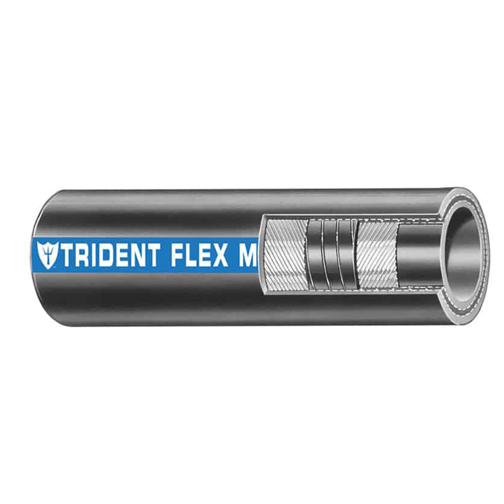 Trident Marine 1" x 50 Coil Flex Marine Wet Exhaust  Water Hose - Black - Deckhand Marine Supply