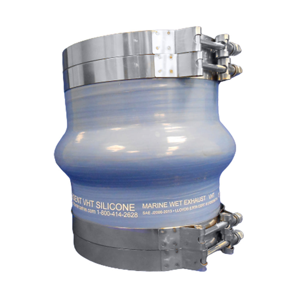 Trident Marine Blue Silicone Wet Exhaust Hump w/4 T-Bolt Clamps - 6" ID x 8" Length - Deckhand Marine Supply